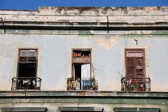 54 Cuba - Havana Centro - Apartment Building Windows close up
